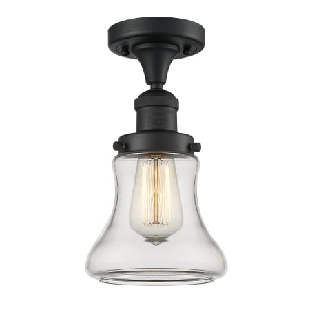 A large image of the Innovations Lighting 517-1CH Bellmont Matte Black / Clear