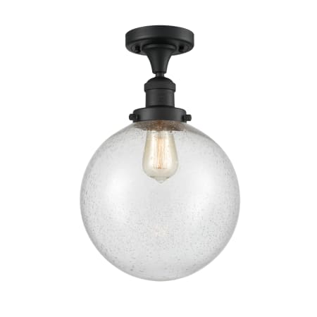 A large image of the Innovations Lighting 517 X-Large Beacon Matte Black / Seedy