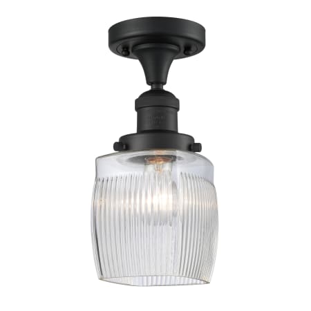 A large image of the Innovations Lighting 517-1CH Colton Matte Black / Clear Halophane