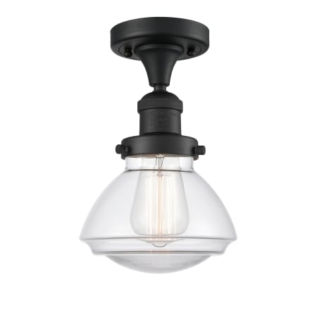 A large image of the Innovations Lighting 517-1CH Olean Matte Black / Clear