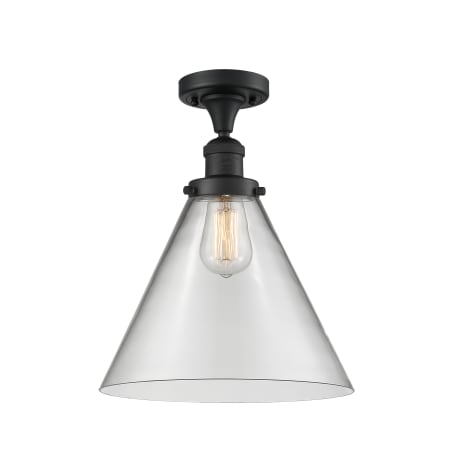 A large image of the Innovations Lighting 517 X-Large Cone Matte Black / Clear