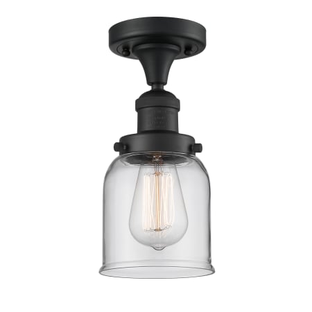 A large image of the Innovations Lighting 517-1CH Small Bell Matte Black / Clear