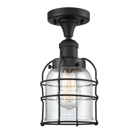 A large image of the Innovations Lighting 517 Small Bell Cage Matte Black / Clear