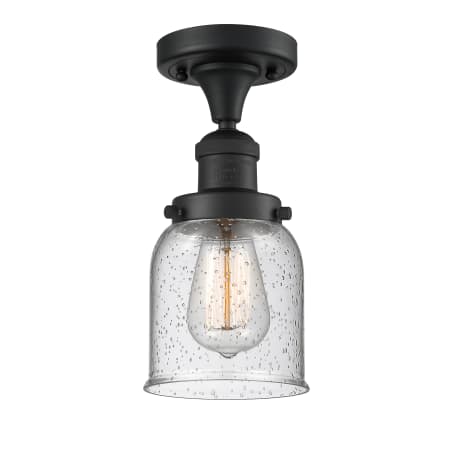 A large image of the Innovations Lighting 517-1CH Small Bell Matte Black / Seedy