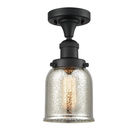 A large image of the Innovations Lighting 517-1CH Small Bell Matte Black / Silver Mercury