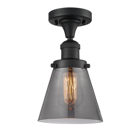 A large image of the Innovations Lighting 517-1CH Small Cone Matte Black / Smoked