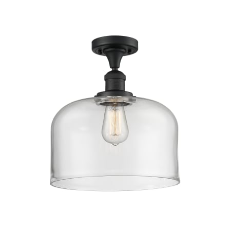 A large image of the Innovations Lighting 517 X-Large Bell Matte Black / Clear