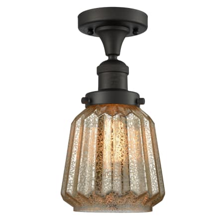 A large image of the Innovations Lighting 517-1CH Chatham Oiled Rubbed Bronze / Mercury Fluted
