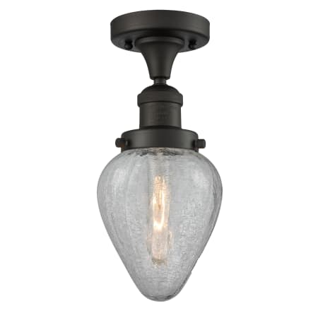 A large image of the Innovations Lighting 517-1CH Geneseo Oiled Rubbed Bronze / Clear Crackle