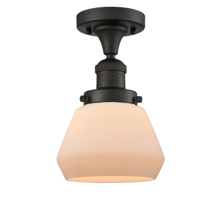 A large image of the Innovations Lighting 517-1CH Fulton Oiled Rubbed Bronze / Matte White Cased