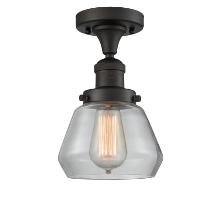 A large image of the Innovations Lighting 517-1CH Fulton Oiled Rubbed Bronze / Clear