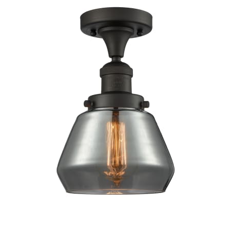 A large image of the Innovations Lighting 517-1CH Fulton Oiled Rubbed Bronze / Smoked