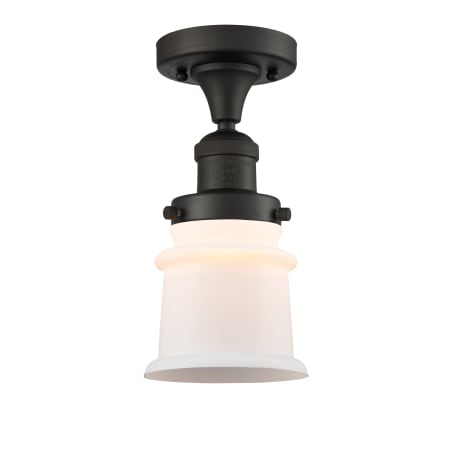 A large image of the Innovations Lighting 517-1CH Small Canton Oil Rubbed Bronze / Matte White Cased