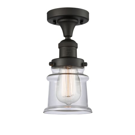 A large image of the Innovations Lighting 517 Small Canton Oil Rubbed Bronze / Clear