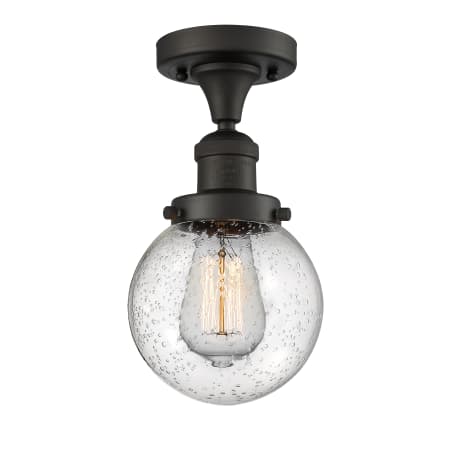 A large image of the Innovations Lighting 517-1CH-6 Beacon Oil Rubbed Bronze / Seedy