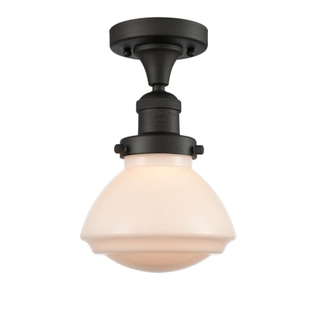 A large image of the Innovations Lighting 517-1CH Olean Oil Rubbed Bronze / Matte White