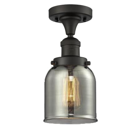 A large image of the Innovations Lighting 517-1CH Small Bell Oiled Rubbed Bronze / Smoked