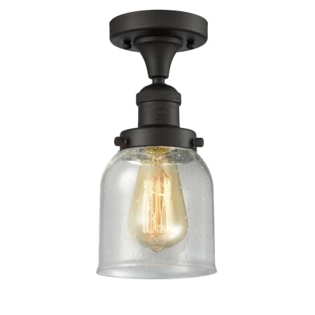 A large image of the Innovations Lighting 517-1CH Small Bell Oiled Rubbed Bronze / Seedy