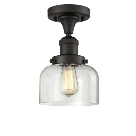 A large image of the Innovations Lighting 517-1CH Large Bell Oiled Rubbed Bronze / Clear