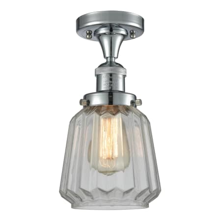 A large image of the Innovations Lighting 517-1CH Chatham Polished Chrome / Clear Fluted