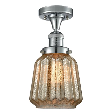 A large image of the Innovations Lighting 517-1CH Chatham Polished Chrome / Mercury Fluted
