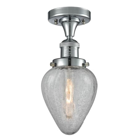 A large image of the Innovations Lighting 517-1CH Geneseo Polished Chrome / Clear Crackle