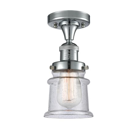 A large image of the Innovations Lighting 517 Small Canton Polished Chrome / Seedy