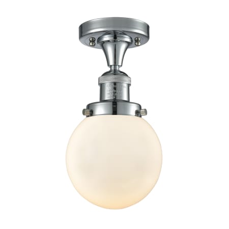 A large image of the Innovations Lighting 517-1CH-6 Beacon Polished Chrome / Matte White Cased