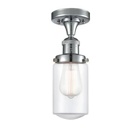 A large image of the Innovations Lighting 517-1CH Dover Polished Chrome / Clear