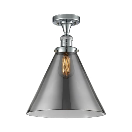 A large image of the Innovations Lighting 517 X-Large Cone Polished Chrome / Plated Smoke