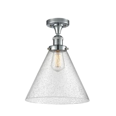 A large image of the Innovations Lighting 517 X-Large Cone Polished Chrome / Seedy