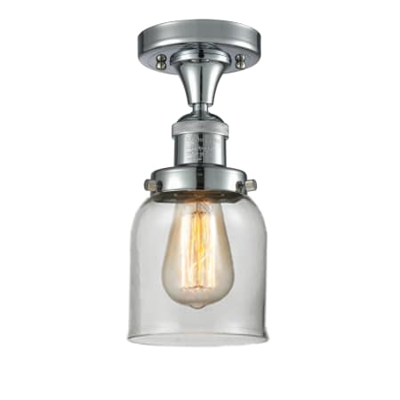 A large image of the Innovations Lighting 517-1CH Small Bell Polished Chrome / Clear