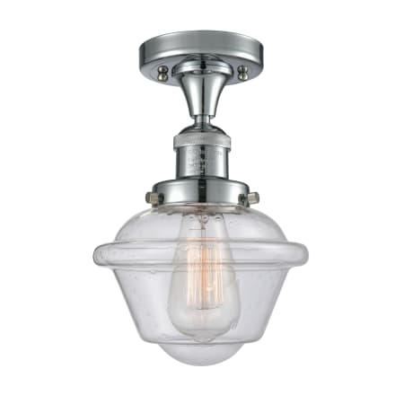 A large image of the Innovations Lighting 517-1CH Small Oxford Polished Chrome / Seedy