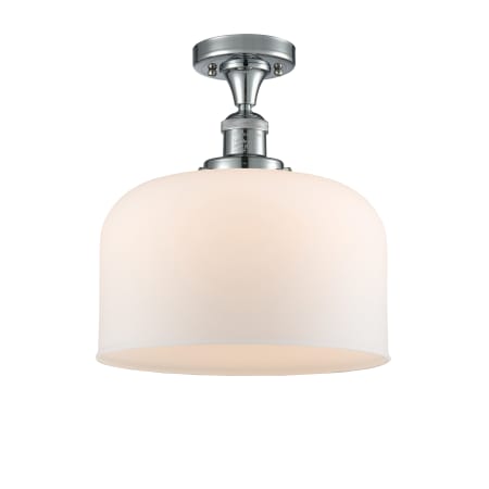 A large image of the Innovations Lighting 517 X-Large Bell Polished Chrome / Matte White