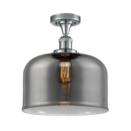 A large image of the Innovations Lighting 517 X-Large Bell Polished Chrome / Plated Smoke