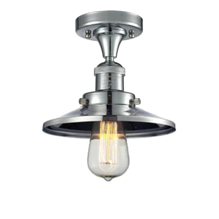 A large image of the Innovations Lighting 517-1CH Railroad Polished Chrome / Metal Shade