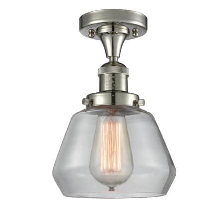 A large image of the Innovations Lighting 517-1CH Fulton Polished Nickel / Clear