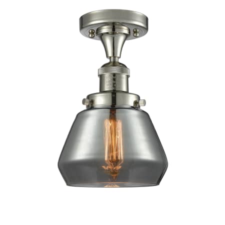 A large image of the Innovations Lighting 517-1CH Fulton Polished Nickel / Smoked