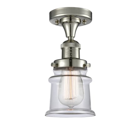 A large image of the Innovations Lighting 517 Small Canton Polished Nickel / Clear