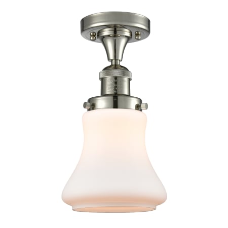 A large image of the Innovations Lighting 517-1CH Bellmont Polished Nickel / Matte White