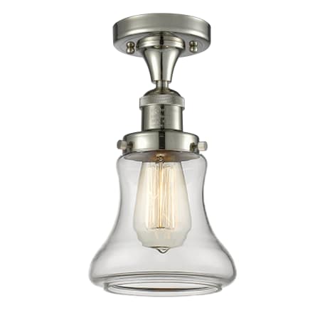 A large image of the Innovations Lighting 517-1CH Bellmont Polished Nickel / Clear