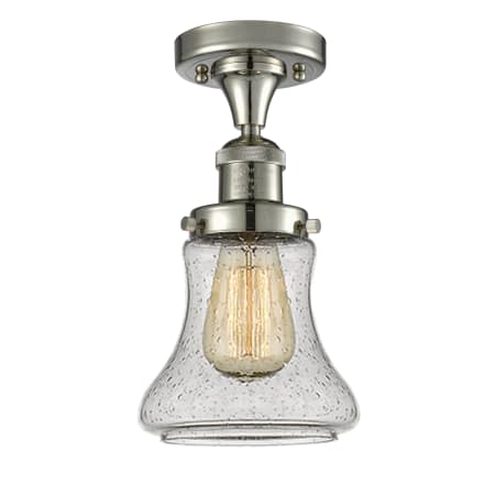A large image of the Innovations Lighting 517-1CH Bellmont Polished Nickel / Seedy