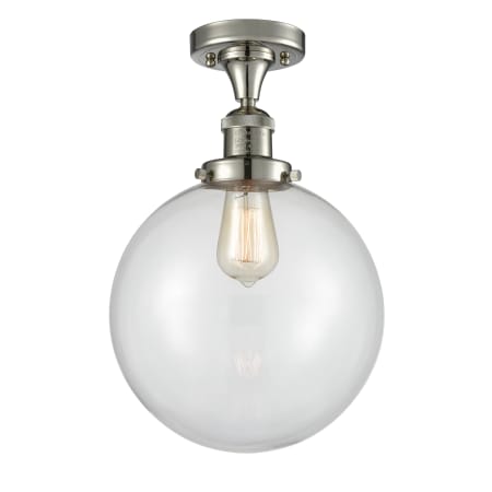 A large image of the Innovations Lighting 517 X-Large Beacon Polished Nickel / Clear