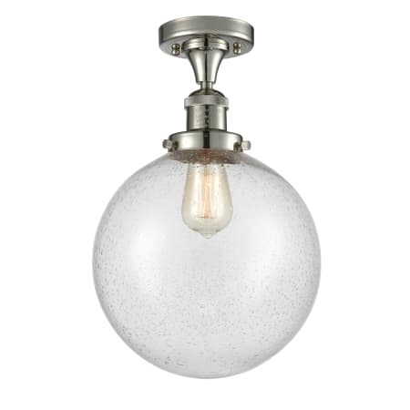 A large image of the Innovations Lighting 517 X-Large Beacon Polished Nickel / Seedy