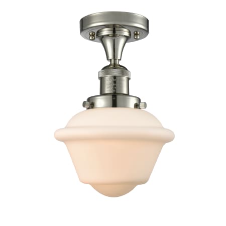 A large image of the Innovations Lighting 517-1CH Small Oxford Polished Nickel / Matte White Cased