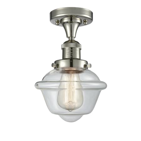 A large image of the Innovations Lighting 517-1CH Small Oxford Polished Nickel / Clear