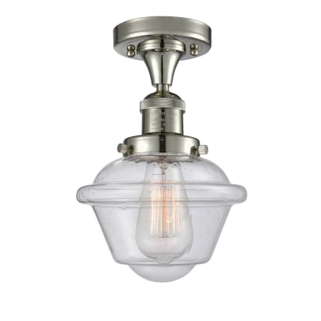 A large image of the Innovations Lighting 517-1CH Small Oxford Polished Nickel / Seedy