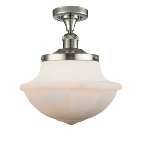 A large image of the Innovations Lighting 517 Large Oxford Polished Nickel / Matte White