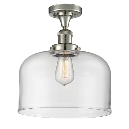 A large image of the Innovations Lighting 517 X-Large Bell Polished Nickel / Clear