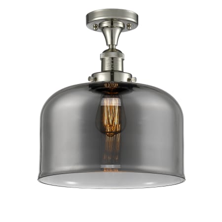 A large image of the Innovations Lighting 517 X-Large Bell Polished Nickel / Plated Smoke